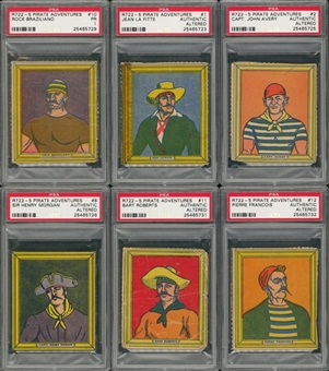 1950s R722-5 Novel "Pirate Adventures" PSA-Graded Collection (6 Different)